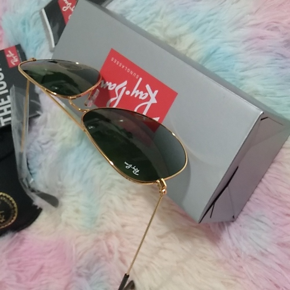 NEW Authentic Ray-Ban Aviator Sunglasses W Everything Shown - Picture 6 of 9